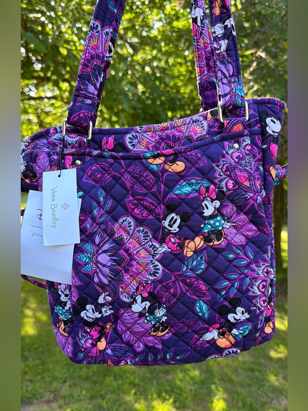 Disney Vera Bradley Mickey & Minnie Flirty Floral Glenna Tote NWT
